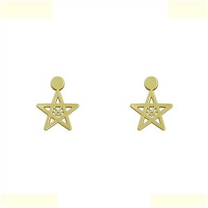گوشواره طلا 18 عیار زنانه مدوپد مدل ستاره کد GA1-14549 -