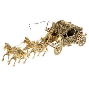 دکوری برنجی مدل کالسکه چهار اسب کد H-1186