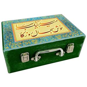 جعبه هدیه چوبی مدل چمدان بهاری کد WS627