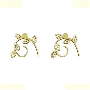 گوشواره طلا 18 عیار زنانه مدوپد مدل برگ کد GA1-15985 -