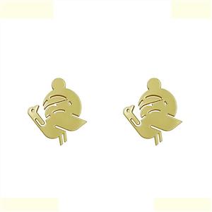 گوشواره طلا 18 عیار زنانه مدوپد مدل طاووس کد GA1-16050 -