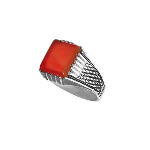 انگشتر نقره مردانه نقره جات لطفی مدل عقیق کد ANMS013E01