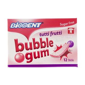 آدامس نواری بایودنت بدون شکر با طعم استوایی 12 عددی Biodent Tropical Chewing Gum Pack Of 12