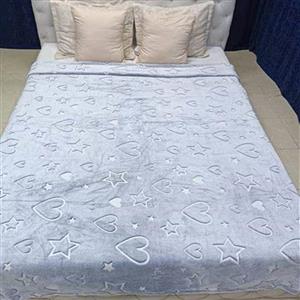 پتو مسافرتی مدل شب نما قلب و ستاره سایز 210x200 سانتی متر