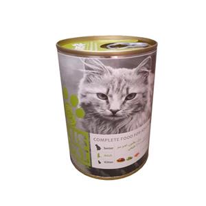 کنسرو غذای گربه یو اس پت سپلایز مدل مرغ و سالمون و کدو سبز وزن 400 گرم