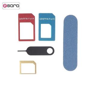 تبدیل سیم کارت های نانو میکرو به استاندارد گریفین 5 در 1 Griffin In Nano Sim Adapter 