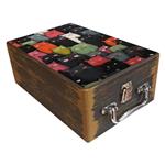 جعبه هدیه چوبی مدل چمدان طرح بهاری کد WS789
