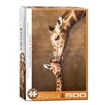 پازل 500 تکه یوروگرافیکس پازلز مدل Giraffe Mothers Kiss کد 0301-6500