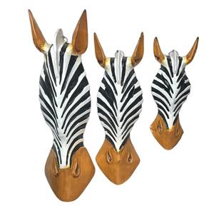 مجسمه دیواری مدل گورخر مجموعه 3 عددی