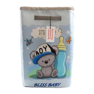 سبد اسباب بازی پارچه ای و باکس لوازم اتاق کودک بلیس بیبی Bliss Baby طرح خرس پسر کلاهدار