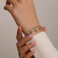 دستبند النگویی گل دار کد 205002