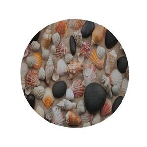 پادری مدل دایره طرح صدف کد 6135 سایز 90 × 90 سانتی متر