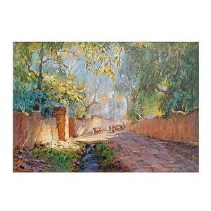 تابلو نقاشی رنگ و روغن مدل کوچه باغ دماوند