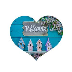 پادری مدل قلب طرح welcome کد 5852 سایز 90x90 سانتی متر