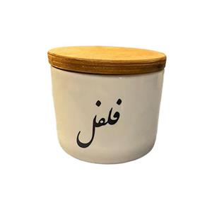 جا ادویا مدل سرامیکی درب چوبی طرح فلفل