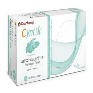 دستکش لاتکس کرنبری مدل Cyntek سایز XSmall بسته 100 عددی 