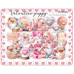 برچسب کاترینکا طرح برش خورده بولت ژورنال و اسکرپ بوک مدل Puppy بسته 43 عددی -