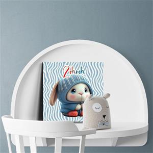 تابلو شاسی لاژید مدل اسم زهره طرح خرگوش کارتونی کد Rabbit