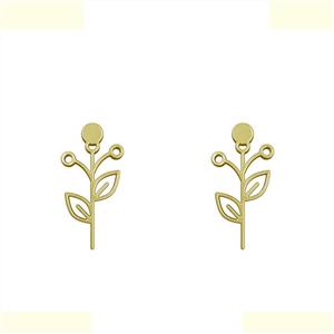 گوشواره طلا 18 عیار زنانه مدوپد مدل برگ کد GA1-15990 -
