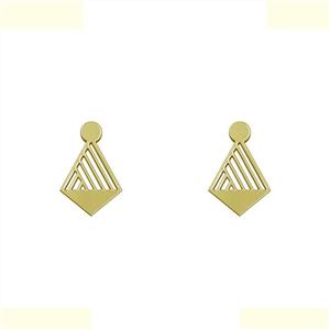 گوشواره طلا 18 عیار زنانه مدوپد مدل لوزی کد GA1-13058 -