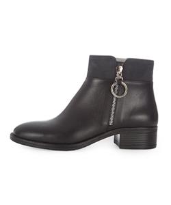 نیم بوت چرم زنانه مشکی چرم مشهدMashhad leather مدل J2272