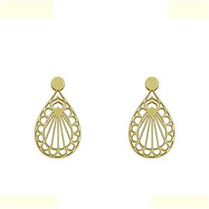 گوشواره طلا 18 عیار زنانه مدوپد مدل هندسی کد GA1-11359 -