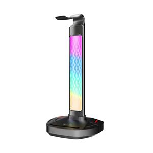 پایه نگهدارنده هدفون پرودو مدل PDX 527 - GAMING RGB STAND WIRELESS CHARGING AND USB HUB