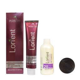 رنگ مو لورینت شماره C3 حجم 100 میلی لیتر رنگ قهوه ای دودی متوسط به همراه اکسیدان مدل 1 شش درصدی حجم 125 میلی لیتر