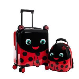 ست چمدان و کوله پشتی کودک هیس مدل SUPER TOTS LADY BUG 