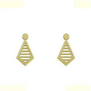 گوشواره طلا 18 عیار زنانه مدوپد مدل لوزی کد GA1-11312 -