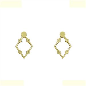 گوشواره طلا 18 عیار زنانه مدوپد مدل لوزی کد GA1-10997 -