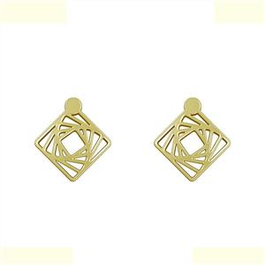 گوشواره طلا 18 عیار زنانه مدوپد مدل لوزی کد GA1-11001 -