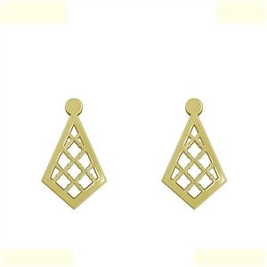 گوشواره طلا 18 عیار زنانه مدوپد مدل لوزی کد GA1-11337 -