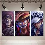 تابلو بوم طرح انیمه وان پیس مدل Eustass Kid, Monkey D. Luffy, Trafalgar Law کد AR30905