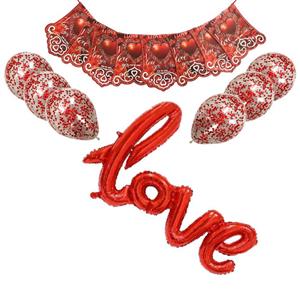 مجموعه 8 عددی بادکنک ارایی مستر تم طرح قلب و لاو شیشه ای پولکی پلاس