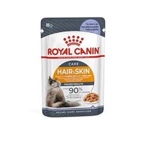 پوچ گربه رویال کنین مدل هیر اند اسکین ژلی وزن 85 گرم بسته 12 عددی