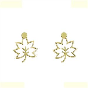 گوشواره طلا 18 عیار زنانه مدوپد مدل برگ کد GA1-16025 -