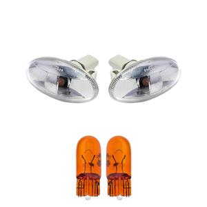 \t چراغ گلگیر خودرو قطعه سازان کبیر مدل LIGHT-207WH-30962 مناسب برای پژو 207 به همراه لامپ مجموعه 4 عددی