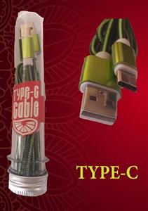 کابل شارژ type-c کنفی سبز