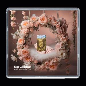 شمش طلا 18 عیار مدوپد مدل نوزاد کد SG-10251 -