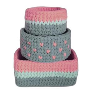 سبد قلاب بافی تریکو طرح سیسمونی نوزادی کد 035 مجموعه 3 عددی