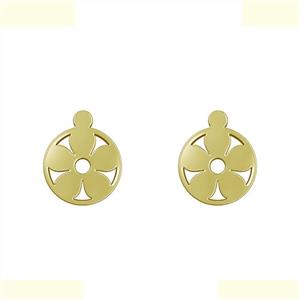 گوشواره طلا 18 عیار زنانه مدوپد مدل گل کد GA1-12458 -