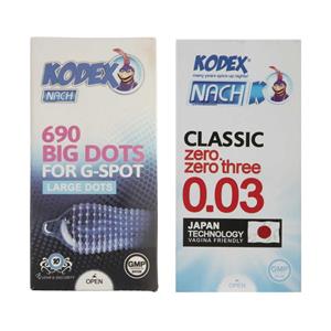 کاندوم ناچ کدکس مدل BIG DOTS/0.03 مجموعه 2 عددی