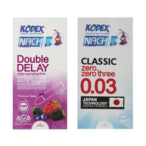 کاندوم ناچ کودکس مدل Double Delay/ 0.03 مجموعه 2 عددی