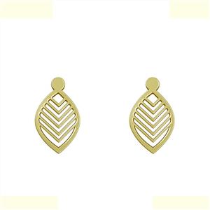 گوشواره طلا 18 عیار زنانه مدوپد مدل برگ کد GA1-11603 -