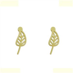 گوشواره طلا 18 عیار زنانه مدوپد مدل برگ کد GA1-15736 -