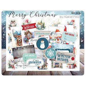 برچسب کاترینکا طرح برش خورده بولت ژورنال و اسکرپ بوک مدل Merry Christmas بسته 44 عددی -