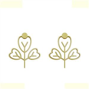 گوشواره طلا 18 عیار زنانه مدوپد مدل برگ کد GA1-15876 -