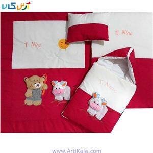 سرویس خواب نوزادی 4 تکه تترون طرح خرسی مزرعه دار