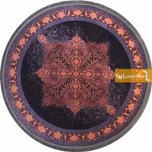 فرش ماشینی مدل گرد طرح آمیتیست زمینه بنفش